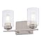 Vaxcel Park Ridge 13 in 2-Light Satin Nickel Bathroom Vanity Fixture, Clear Glass Shade W0526 - alternate 1