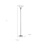Homeroots 71" Nickel Torchiere Floor Lamp With Clear Frosted Glass Dome Shade 526240 - alternate 2