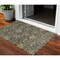 Homeroots 3' X 5' Charcoal And Beige Damask Washable Indoor Outdoor Area Rug 603377 - alternate 1