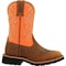 Rocky Youth Western Boot, 10.5 M, 8 in H, Brown and Orange RKW0463C - alternate 2