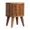 Homeroots 18" Natural Solid Wood Oval Two Drawer Nightstand 651547 - alternate 2