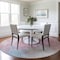 Homeroots 8' Blush Ivory And Blue Round Abstract Washable Indoor Outdoor Area Rug 617391 - alternate 2