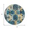 Homeroots 8' Teal Blue Gold And Silver Round Geometric Washable Indoor Outdoor Area Rug 618759 - alternate 2