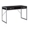 Homeroots 48" Dark Brown and Silver Computer Desk With Two Drawers 333488 - alternate 1