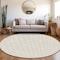 Homeroots 8' Ivory And Beige Round Geometric Washable Indoor Outdoor Area Rug 596113 - alternate 2