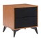 Homeroots 21" Walnut Wood and Steel Two Drawer Nightstand 668547 - alternate 3