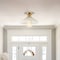Jonathan Y Amara 10" 1-Light Mid-Century Classic Alabaster/Iron LED Semi Flush Mount, White/Brass Gold JYL1207A - alternate 2