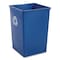 Rubbermaid Commercial 35 gal Square Recycling Bin, Satin Black/Satin Brass, Plastic FG395873BLUE - alternate 2