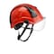 Malta Dynamics SafetyHelmet w/Clear Visor, Acrylonitrile Butadiene Styrene (ABS), Ratchet, Red HTR2001 - alternate 1
