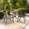 Flash Furniture Square Table Set, Aluminum, Glass, Metal, Plastic, Rattan, Clear TLH-073SQ-037BN4-GG - alternate 4
