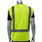Pip ANSI Type R Class 2 Five Pocket Value Mesh Vest with Black Bottom Front 302-0710B-LY/3X - alternate 2