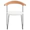 Leisuremod Lyra Collection Modern Chair in Natural Wood back and White Seat LCNW-41W - alternate 2