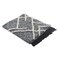 Homeroots Charcoal and Off White Geometric Queen Cotton Coverlet With Fringe 548242 - alternate 2