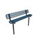 Mytcoat 6ft Outdoor Bench with Back, Inground, Light Blue, Expanded Metal, Textured Coating 804180 - alternate 1