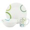 Gibson Home Green Loops 12 Piece Round Fine Ceramic Dinnerware Set in White 142754.12 - alternate 3