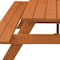 Homeroots 94" Brown Solid Wood Outdoor Picnic Table with Umbrella Hole 525004 - alternate 2