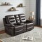 Homeroots 75in Brown Faux Leather Manual Reclining Love Seat With Storage 329418 - alternate 2