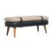 Homeroots 35in Dark Olive Green and Brown Genuine Leather and Solid Wood Upholstered Bench 723426 - alternate 2