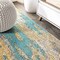 Jonathan Y Contemporary POP Modern Abstract Vintage Waterfall Blue/Brown/Orange 2 ft. x 8 ft. Runner Rug CTP106A-28 - alternate 2