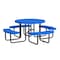 Leisure Craft Round Picnic Table, Blue, In Ground Mount, 46 in T46ROIG-BLUE - alternate 1