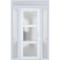 Vdomdoors Front Exterior Prehung FiberGlass Door Frosted Glass / Manux 8552 White Silk / 2 Sidelight and Tran MANUX8552EXD-WS-W14+30+14 x H80+14-RH - alternate 1