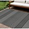 Homeroots 9' X 12' Black And Ivory Chevron Washable Indoor Outdoor Area Rug 612242 - alternate 1