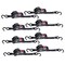 Mytee Products 1in x 12ft Auto Retractable Ratchet Straps with Coated S Hook, 8PK RS112Rx8 - alternate 1