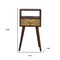 Homeroots 23" Brown Solid Wood Square One Drawer Nightstand 651562 - alternate 2
