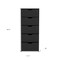Homeroots 18" Black Five Drawer Standard Chest 544040 - alternate 3