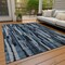 Homeroots 8' X 10' Blue Black And Gray Striped Washable Indoor Outdoor Area Rug 603218 - alternate 3