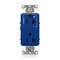 Leviton DPl Dup Rec 20A 125V 1MCtrl Self-Gr Blu 16352-1PB - alternate 1