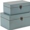 Homeroots Set of Two Blue Wood Box With Lid, 2PK 399678 - alternate 2