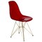 Leisuremod Cresco Plastic Dining Side Chair with Gold Base, Transparent Red CR19TRG - alternate 1