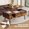 Simple Deluxe Lift Top Coffee Table with Storage Shelf and Hidden Compartment, Modern Wooden Rising Coffee Tables 3A88HKTABELIFTBRN - alternate 2