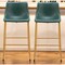 Homeroots Set of Two 29" Green And Gold Faux Leather And Steel Bar Height Bar Chairs 555753 - alternate 2