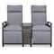 Homeroots 24" Gray Metal Outdoor Accent Chair with Storage with Gray Cushion 625688 - alternate 3