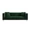Homeroots 88" Hunter Green Velvet Sofa And Toss Pillows With Clear Legs 543978 - alternate 2
