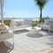Homeroots 8' Silver And Ivory Round Southwestern Washable Indoor Outdoor Area Rug 593722 - alternate 2