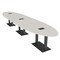 Skutchi Designs Oval Conference Table With Power Unit, 48 in W, 216 in L, Ivory HAR-OVL-48X216-DOU.BK-K458-EBLK - alternate 1