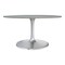 Homeroots 60" Gray and Silver Marble and Aluminum Pedestal Base Round Top Dining Table 572223 - alternate 2