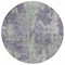 Homeroots 8' Purple And Green Round Abstract Washable Indoor Outdoor Area Rug 564283 - alternate 2