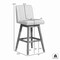 Armen Living Basila Swivel Bar Stool in Gray Oak Wood Finish with Pearl Fabric 840254332225 - alternate 3