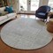 Homeroots 8' Gray And Ivory Round Geometric Washable Indoor Outdoor Area Rug 596934 - alternate 2