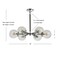 Jonathan Y Caleb Adjustable 6-Light 28" Brass Cluster Pendant, Chrome/Black JYL9059A - alternate 2