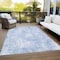 Homeroots 9' X 12' Sky Blue Denim Blue And Ivory Abstract Washable Indoor Outdoor Area Rug 583176 - alternate 2