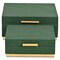 Homeroots Set of Two Green And Gold Striped Square Nesting Storage Boxes With Lids, 2PK 712927 - alternate 3