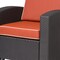 Homeroots 33" Black Heavy Duty Plastic Outdoor Club Chair With Red Cushion 565250 - alternate 2