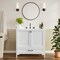 Flash Furniture Haven 36in. Vanity w/Sink, Storage Cabinet w/Blk Hardware, Bottom Drawer, Marble Countertop, Wht FS-BN-4-36-KD-WH-HDBLK-GG - alternate 1
