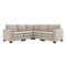 Homeroots 89" Khaki Fabric Modular Sofa 568292 - alternate 2