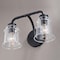 Vaxcel Toledo 2 Light Black Industrial Bathroom Vanity Fixture Clear Glass W0349 - alternate 3